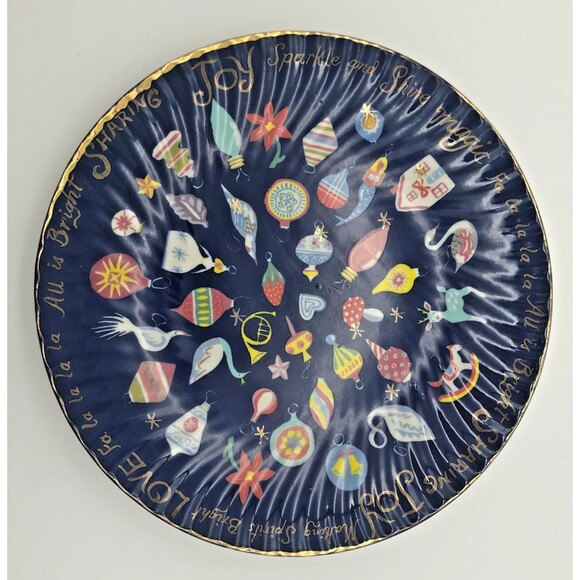 Anthropologie Other - Anthropologie Art of Danielle Kroll Making Spirits Bright Dessert Plate Holiday